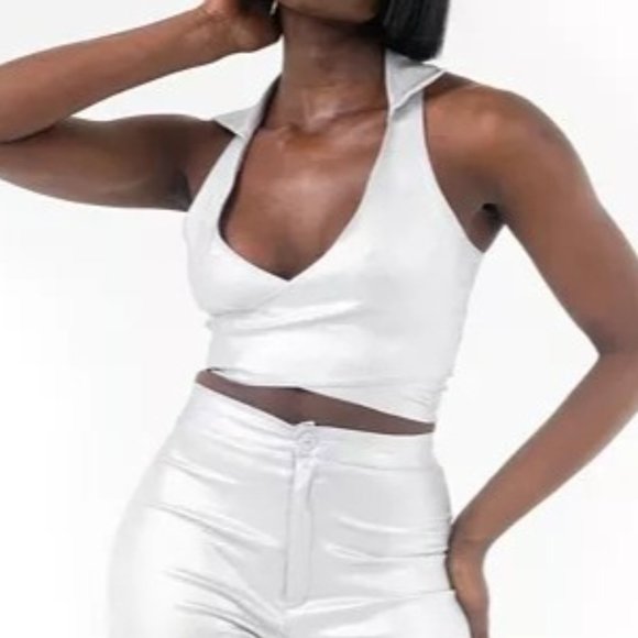 FROM GRAYSCALE Grayscale Shimmer Cropped Vest - NWT - Size Large - Picture 2 of 3